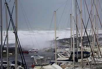 tsunami and boats